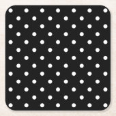 白黒水玉模様パターン スクエアペーパーコースター (正面)