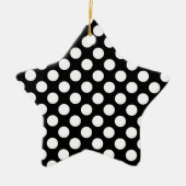 白黒水玉模様パターン セラミックオーナメント (正面)