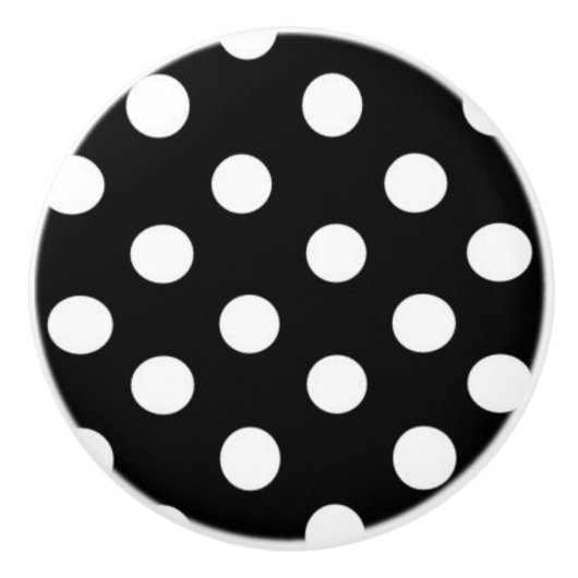 白黒水玉模様パターン セラミックノブ (正面)