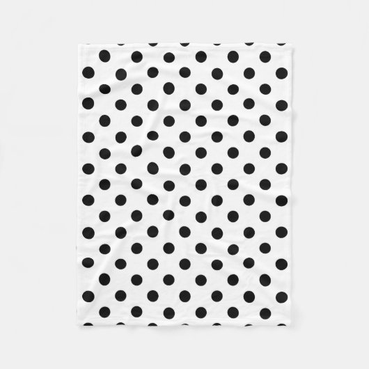 白黒水玉模様パターン フリースブランケット (正面)