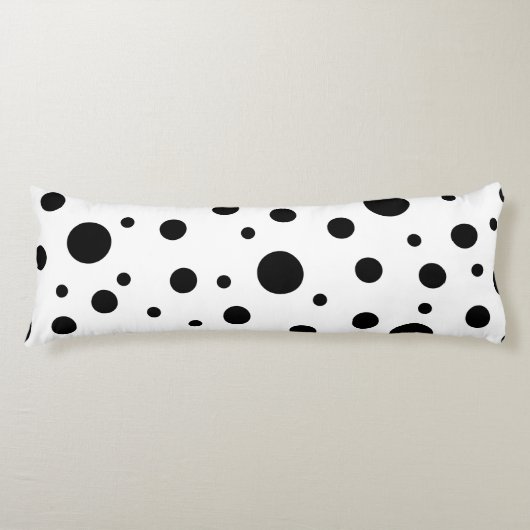 白黒水玉模様パターン ボディピロー (正面)