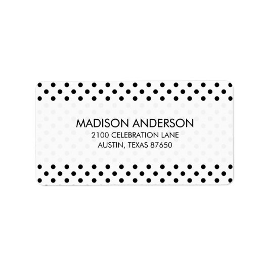 白黒水玉模様パターン ラベル (正面)