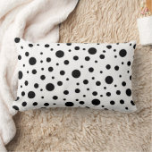 白黒水玉模様パターン ランバークッション (ブランケット)