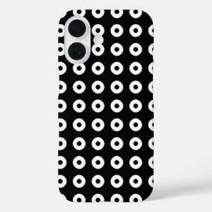 白黒水玉模様パターン iPhone 16ケース