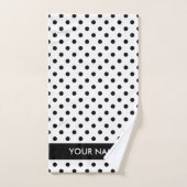 白黒水玉模様パーソナライズされたバスタオルセット バスタオルセット (ハンドタオル)