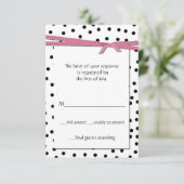 白黒水玉模様パーティー応答カード 出欠カード (スタンド正面)