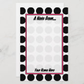 白黒水玉模様ファッション文房具 便箋 (正面/裏面)