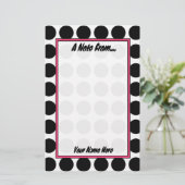 白黒水玉模様ファッション文房具 便箋 (スタンド正面)