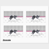 白黒水玉模様ブライダルシャワーシール 長方形シール (シート)