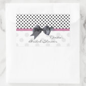 白黒水玉模様ブライダルシャワーシール 長方形シール (バッグ)