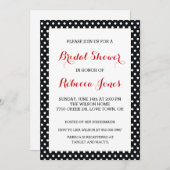 白黒水玉模様ブライダルシャワー招待状 招待状 (正面/裏面)
