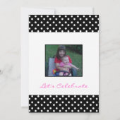 白黒水玉模様プリントパーティの招待状 招待状 (裏面)