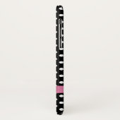 白黒水玉模様ボウのパーソナライズされたアルファベット Case-Mate iPhoneケース (裏面/左)