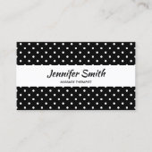 白黒水玉模様マッサージセラピスト 名刺 (正面)