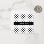 白黒水玉模様ミニサンキューカード ノートカード (正面/裏面インサイチュ)