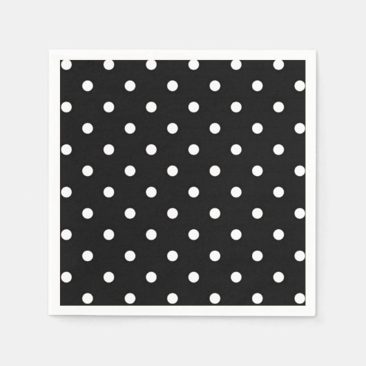 白黒水玉模様モダンファッション スタンダードカクテルナプキン (正面)
