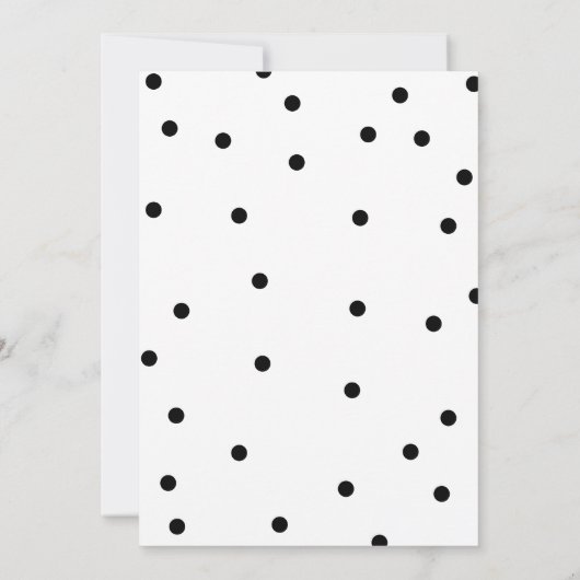 白黒水玉模様モダン婚約パーティ 招待状 (裏面)