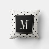 白黒水玉模様モノグラミニマルム クッション (裏面)