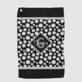 白黒水玉模様モノグラム ゴルフタオル (正面)