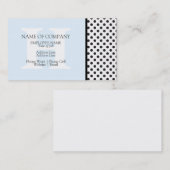 白黒水玉模様ライトブルーデザイナーモノグラム 名刺 (正面/裏面)