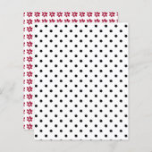 白黒水玉模様レッドフラワーズスクラップブック紙 (正面/裏面)