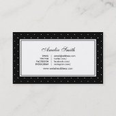 白黒水玉模様レッドリボンソーシャルメディア 名刺 (裏面)