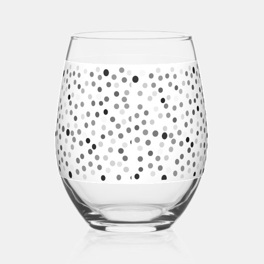 白黒水玉模様ワイングラス ステムなしワイングラス (左)
