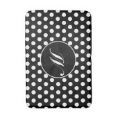 白黒水玉模様丸型モノグラムバスマット バスマット (正面縦)