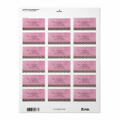 白黒水玉模様付きピンクダマスク ラベル (フルシート)