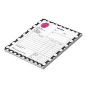 白黒水玉模様会社ビジネスショップインボイス ノートパッド (回転)