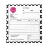 白黒水玉模様会社ビジネスショップインボイス ノートパッド (正面)