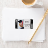 白黒水玉模様卒業写真 ラベル (インサイチュ)