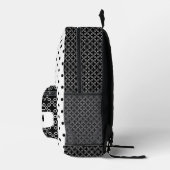白黒水玉模様印刷バックパック プリントバックパック (右)