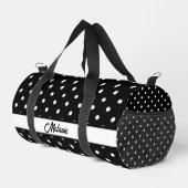 白黒水玉模様名のパターかわいらしン ダッフルバッグ (右コーナー)