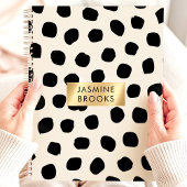 白黒水玉模様名前をカスタムする プランナー手帳