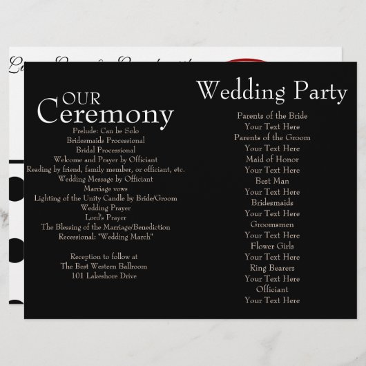 白黒水玉模様式結婚プログラム (正面/裏面)