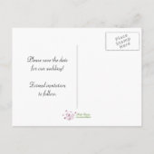 白黒水玉模様日付の保存 案内ポストカード (裏面)