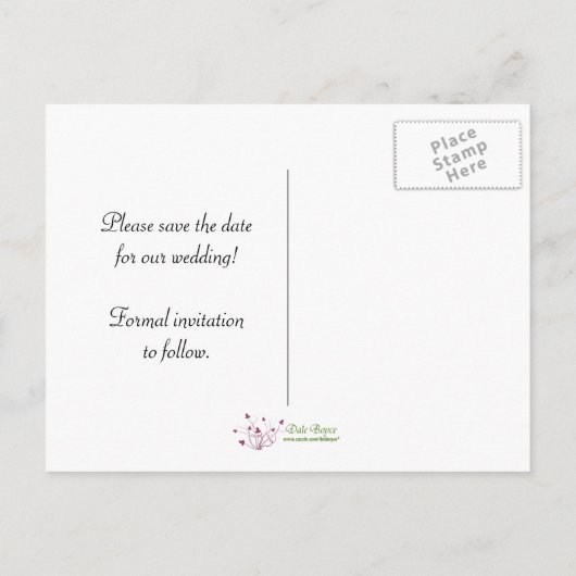 白黒水玉模様日付の保存 案内ポストカード (裏面)