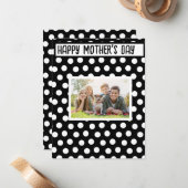 白黒水玉模様母の日 ノートカード (正面/裏面インサイチュ)
