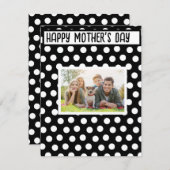 白黒水玉模様母の日 ノートカード (正面/裏面)