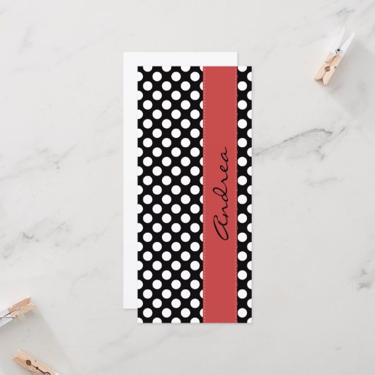 白黒水玉模様点々のある、お名前 (正面/裏面インサイチュ)