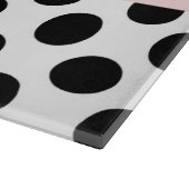 白黒水玉模様点々のある、お名前 カッティングボード (角)