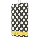 白黒水玉模様点々のある、お名前 カーエアーフレッシュナー (左)