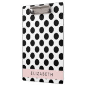 白黒水玉模様点々のある、お名前 クリップボード (左)