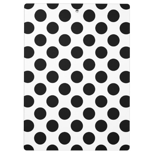 白黒水玉模様点々のある、お名前 クリップボード (裏面)