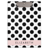 白黒水玉模様点々のある、お名前 クリップボード (正面)
