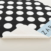 白黒水玉模様点々のある、お名前 シェルパブランケット (3/4)