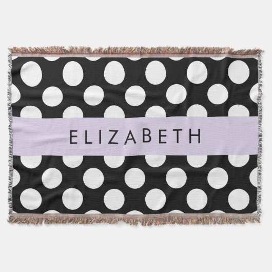 白黒水玉模様点々のある、お名前 スローブランケット (正面)