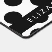 白黒水玉模様点々のある、お名前 デスクマット (コーナー)