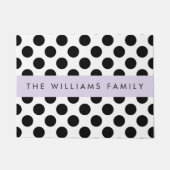 白黒水玉模様点々のある、お名前 ドアマット (正面)